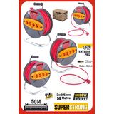 Stilmax Makaralı Uzatma Kablosu 3X2.5 Mm 50 Metre 4Prizli Monofaze Sigortalı Atölye Şantiye Tip
