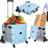 Stilmax Merdiven Çıkabilen Katlanır Çok Fonksiyonlu Koli Yük Paket Taşıma Pazar El Arabası 100 Kg 55L