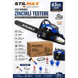 Stilmax Stl5038 63cc Benzinli Motorlu Testere 50 Cm 38 Diş Zincirli Ağaç Odun Kesme Budama Testere