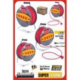 Stilmax Stl50mtk Makaralı Uzatma Kablosu 3x2.5mm 50 Mt 4prizli Monofaze Sigortalı Atölye Şantiye Tip 50 M