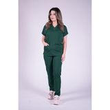 Stilmed Üniforma Avcı Yeşili Hemşire ve Doktor Forması Scrubs Takımı Likralı Alt Üst Üniforma Unisex Yarasa Kol - XS