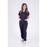 Stilmed Üniforma Lacivert Hemşire ve Doktor Forması Scrubs Takımı Likralı Alt Üst Üniforma Unisex Yarasa Kol - 2XS