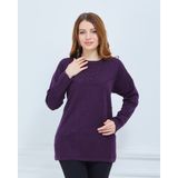 Stilmony Kadın Mor Orta Yaş Günlük Triko Anne Bluz Kazak - 2XL