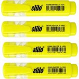Stilo Fosforlu Kalem Sarı ( 4 Adet ) - Kesik Uç