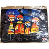 Stilo Kumaş Resim & Proje Çantası (35X50) Desenli (35*50) ( Curious Familyl ) - Çok Renkli - Proje Resim Çantası