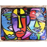 Stilo Kumaş Resim & Proje Çantası (35X50) Desenli (35*50) ( Stanied Glass Faces) - Çok Renkli - Proje Resim Çantası