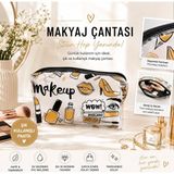 Stilo Şeffaf Makyaj Çantası – Şıklığı ve Düzeni Bir Arada! Siyah Baskılı