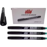 Stilo Silgili Asetat Kalemi - Siyah ( Üç Adet ) - Uç