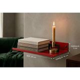 Stilorax 304 Paslanmaz Çelik Duvar Rafı- Bükümlü – Dekoratif Metal Raf – Modern Tasarım - 30 x 16 - Kırmızı - 30 x 16 Cm