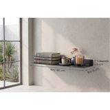 Stilorax 304 Paslanmaz Çelik Duvar Rafı – Dekoratif Metal Raf – Modern Tasarım - 60 x 16 - Gri - Antrasit - Gri - 60 x 16 Cm