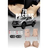 Stiloto Mitsubishi L200 (2015-2019) 7d Deri Havuzlu Oto Paspas | Tam Koruma,araca Özel & Hızlı Montaj - Bej