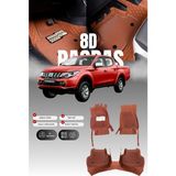 Stiloto Mitsubishi L200 (2015-2019) 8d Deri Havuzlu Oto Paspas | Tam Koruma,araca Özel & Hızlı Montaj - Taba