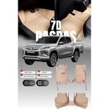 Stiloto Mitsubishi L200 (2020 ve Sonrası) 7d Deri Havuzlu Oto Paspas | Tam Koruma,araca Özel & Hızlı Montaj - Bej