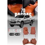 Stiloto Mitsubishi L200 (2020 ve Sonrası) 7d Deri Havuzlu Oto Paspas | Tam Koruma,araca Özel & Hızlı Montaj - Taba