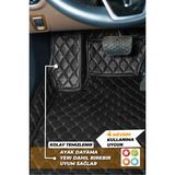 Stiloto Opel Combo (2019-2023) Uyumlu Özel Dikim Deri 7d Havuzlu Paspas - Siyah