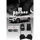 Stiloto Peugeot 3008 (2020-2023) 8d Suni Deri Havuzlu Oto Paspas Su Geçirmez ve Kaymaz Taban - Siyah