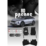 Stiloto Peugeot 3008 Mild-Hibrit (2024 ve Sonrası) 8d Deri Havuzlu Oto Paspas | Tam Koruma & Hızlı Montaj - Siyah