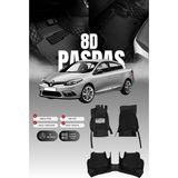 Stiloto Renault Fluence (2009-2016) 8d Havuzlu Oto Paspas Suni Deri Su Geçirmez Kolay Temizlenebilir Siyah