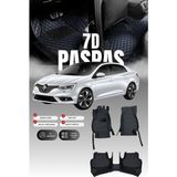 Stiloto Renault Megane 4 (2016-2025) 7d Su Geçirmez Suni Deri Havuzlu Oto Paspas Kolay Temizlenebilir - Siyah - Mavi