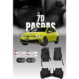 Stiloto Volkswagen Golf 8 Hibrit (2021 ve Sonrası) 7d Deri Havuzlu Oto Paspas | Tam Korum & Hızlı Montaj - Siyah