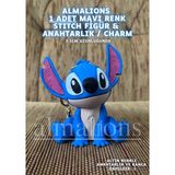 Stitch 9,5 cm Figür Oyuncak Anahtarlık Charm Çanta - Mavi