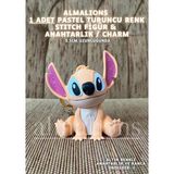 Stitch 9,5 cm Figür Oyuncak Anahtarlık Charm Çanta - Pastel Turuncu