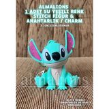 Stitch 9,5 cm Figür Oyuncak Anahtarlık Charm Çanta - Su Yeşili