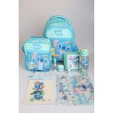 Stitch "dekomus Ile Lisanslı Stıtch "galaxy Pop Koleksiyonu" Full Kırtasiye Okul Seti Okul Çantası,termoslu Beslenme ÇANTASI,500 ml Matara ve Beslenme Kabı Seti - 12M-Krem