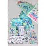 Stitch "dekomus Ile Lisanslı Stıtch "galaxy Pop Koleksiyonu" Full Kırtasiye Okul Seti Şemsiye,okul Çantası,termoslu Beslenme ÇANTASI,500 ml Matara ve Beslenme Kabı Seti - 12M-Krem