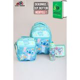 Stitch DEKOMUS İLE LİSANSLI STITCH"GALAXY POP KOLEKSİYONU" OKUL ÇANTASI,TERMOSLU BESLENME ÇAN