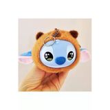 Stitch Kahverengi Kulaklı Bozuk Para Cüzdanı Anahtarlık – Figürlü Peluş A Plus Kalite Kahverengi
