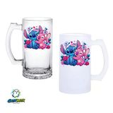 Stitch Kulplu Bira Bardağı Buzlu Veya Şeffaf Seçenekli 0352