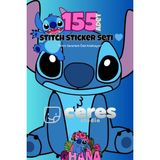 Stitch Temalı 155 Parça Sticker Seti - Kawaii Karakter Etiketleri Defter Laptop Telefon Için - Çok Renkli
