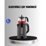 Stm 5840 Elektrikli Çay Makinesi 1800W Cam Demlik ve Sıcak Tutma Özellikli