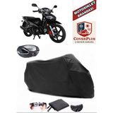 Stmax Mega 100 Branda Siyah Arka Çanta Uyumlu(Topcase) Motosiket Brandası Motor Örtüsü Çadır Su Geçirmez Motosiklet Kılıfı Motor Brandası,lastikli,taşıma Torbalı