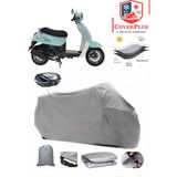 Stmax Viva 80 Branda Gri Arka Çanta Uyumlu(Topcase) Motosiket Brandası Motor Örtüsü Çadır Su Geçirmez Motosiklet Kılıfı Motor Brandası,lastikli,taşıma Torbalı
