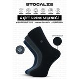 Stocalze Bambu Erkek Marka Logo Desenli Dikişsiz Uzun Çorap 6'lı Kutulu Terletmez Çorap Seti Siyah Lacivert Antrasit - Siyah - Lacivert - Antrasit - 40 - 46