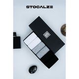 Stocalze Erkek Bambu Dikişsiz Kısa Patik Çorap. Yumuşak Esnek ve Terletmez Marka Desenli Kutulu Çorap Seti - 40 - 46 - Siyah - Beyaz - Gri