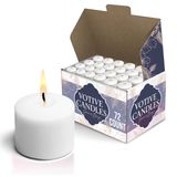 Stock Your Home Beyaz Adak Mumları, Kokusuz Adak Mumları Toplu Paket (72 Adet) Partiler ve Düğünler için 10 Saat Yanma Süresi, Küçük Beyaz Mumlar, Uzun Yanan Adak Mumları