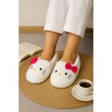 STOCON Hello Kitty Figürlü Kız Çocuk Peluş Ev Terliği – Yumuşak, Kaymaz ve Sıcak Tutan Kadın Terlik STC1141