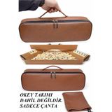 Stok CITY Okey Çantası & Istaka Çantası – 50×20×10 cm, fermuarlı suni deri Kumaş Portatif Oyuncu Çantası