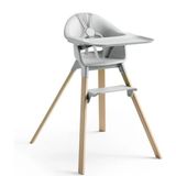 Stokke Clikk Mama Sandalyesi, 3 Kademeli Ayar, 5 Nokta Emniyet Kemeri, Tepsi ve Ayak Desteği Dahil - Gri