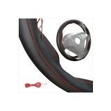 stokvender Çember Sport Deri Dikme Direksiyon Kılıfı Siyah Kırmızı Ip