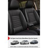 Stone Deri Oto Koltuk Kılıfı - Bel Destekli (Fiat Egea-Linea-Punto-Albea-Marea-Tipo-Uno Uyumlu) - Beyaz