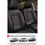 Stone Deri Oto Koltuk Kılıfı - Bel Destekli (Fiat Egea-Linea-Punto-Albea-Marea-Tipo-Uno Uyumlu) - Kırmızı