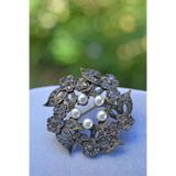 Stoneage F05139 Jewellery Zirkon Taşlı Ay Yıldız Kadın Broş
