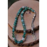 Stoneage Jewellery Yeşil Akik Doğal Taş Tesbih