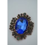 Stoneage Safir ve Zirkon Taşlı Büyük Boy Broş