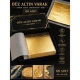 stonechem 100 Adet Düz Altın Varak Yaprak 14 x 14 cm - Epoksi,Sanat ve Dekorasyon Çalışmalarınız İçin