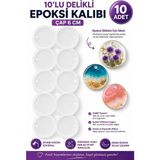 Stonechem 10’lu 6 cm Delikli Epoksi Magnet Kalıbı Esnek Silikon Kalıp Takı ve Süs Yapımı İçin